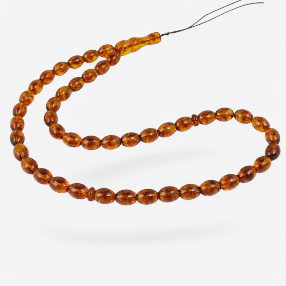 45 prayer beads Pressed rosary with Baltic amber-Islamic Prayer rosary-Amber rosaries