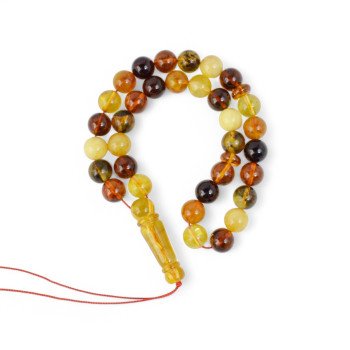 Pressed amber rosary - Eid al-Adha gift idea-Islamic Prayer rosary-Amber rosaries