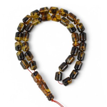 Pressed Amber Islamic Misbaha Rosary Daily Prayer-Islamic Prayer rosary-Amber rosaries