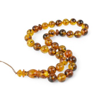 Pressed Amber Misbaha Gift Islamic Rosary-Islamic Prayer rosary-Amber rosaries