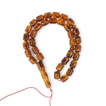 Elegant Amber Islamic Rosary with Pressed Amber-Islamic Prayer rosary-Amber rosaries