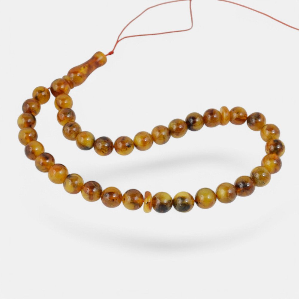 Islamic Prayer Beads Made of Pressed Baltic Amber-Islamic Prayer rosary-Amber rosaries