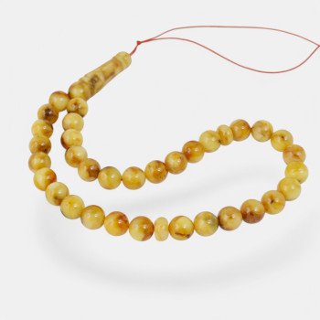 Pressed Amber Islamic Beads 33 Count-Islamic Prayer rosary-Amber rosaries