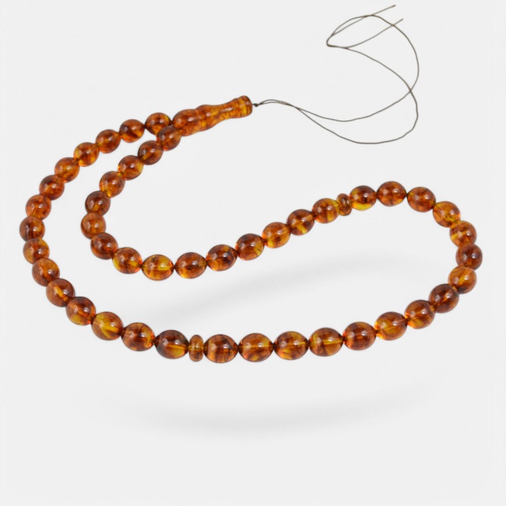 45 Islamic Prayer Rosary from Pressed Amber-Islamic Prayer rosary-Amber rosaries