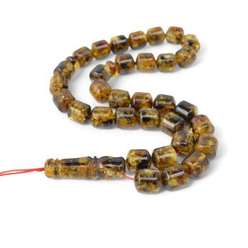 Muslim Rosary Pressed Amber Misbaha Gift-Islamic Prayer rosary-Amber rosaries