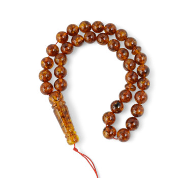 33 Prayer Beads - Pressed amber rosary-Islamic Prayer rosary-Amber rosaries