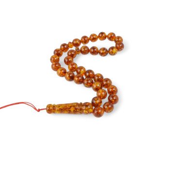 Pressed Amber Rosary Islamic Gift for Prayer-Islamic Prayer rosary-Amber rosaries