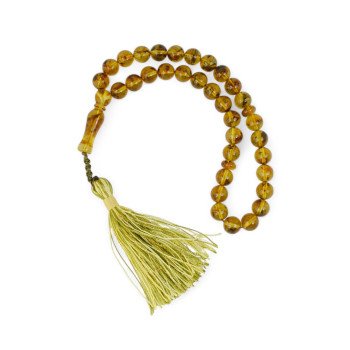 Pressed Amber Islamic Misbaha for Daily Prayer-Islamic Prayer rosary-Amber rosaries