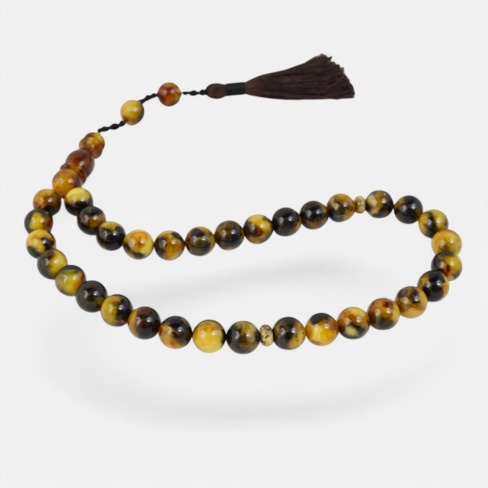 Handmade Amber Misbaha Rosary for Muslims-Islamic Prayer rosary-Amber rosaries
