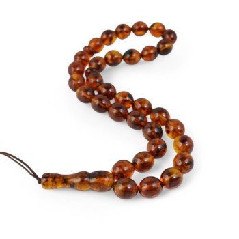 Muslim Prayer Rosary Pressed Amber 33 Beads-Home-