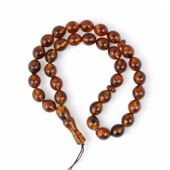 Muslim Prayer Rosary Pressed Amber 33 Beads-Home-