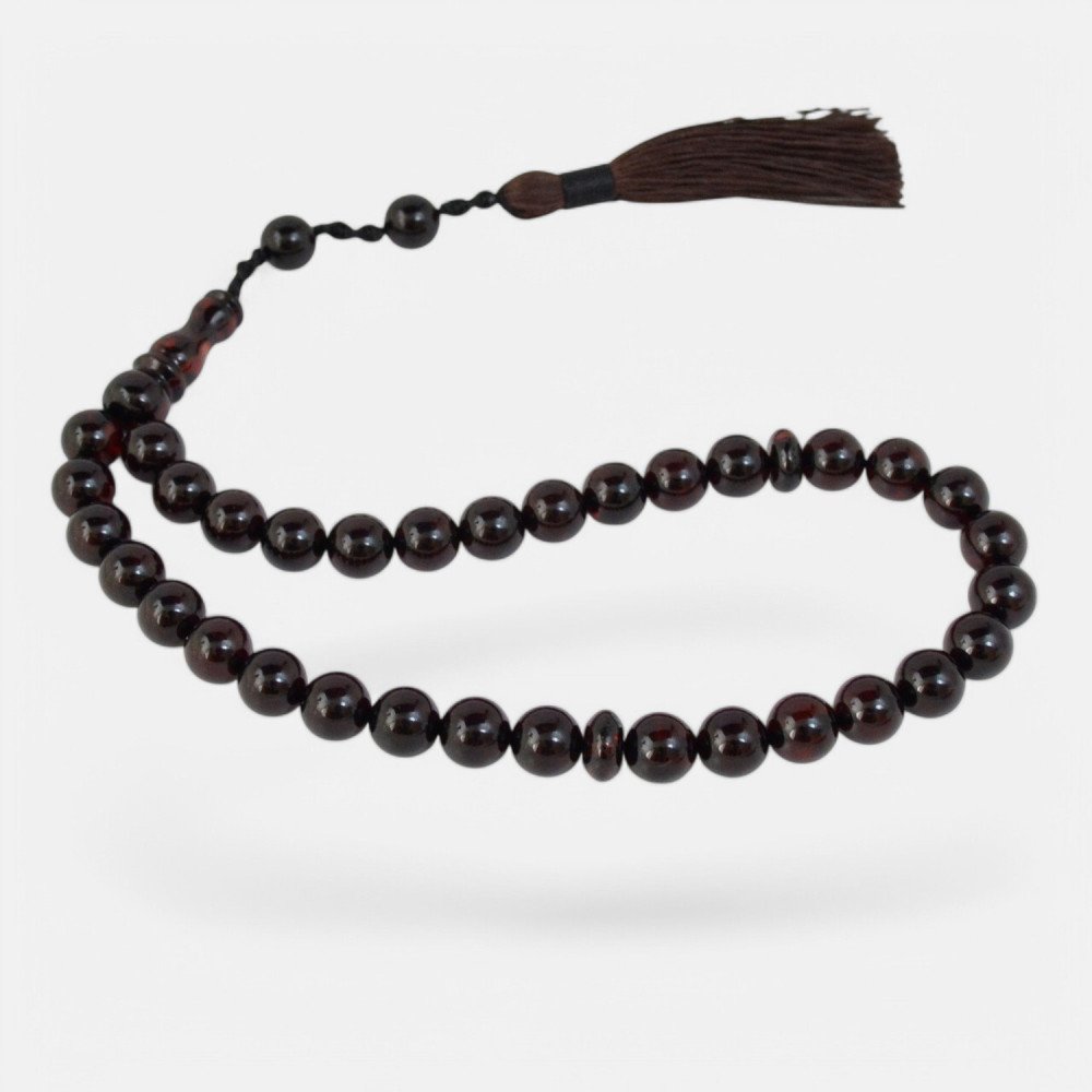 Islamic Misbaha 33 Beads from Pressed Amber-Islamic Prayer rosary-Amber rosaries