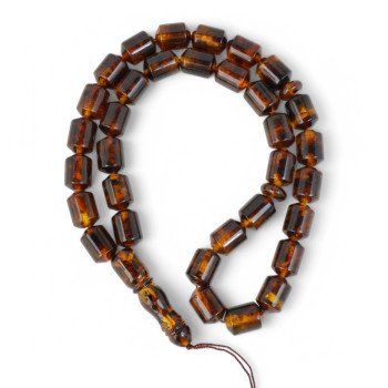 Islamic Misbaha 33 Beads from Pressed Amber-Islamic Prayer rosary-Amber rosaries