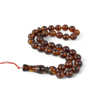 Amber Islamic Rosary 33 Beads Pressed Handmade-Islamic Prayer rosary-Amber rosaries