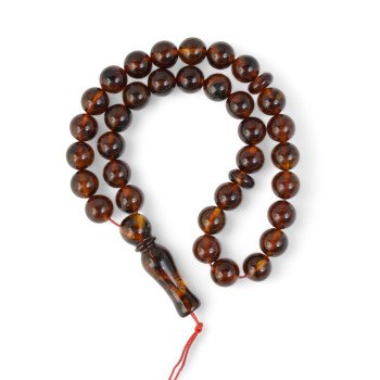 Amber Islamic Rosary 33 Beads Pressed Handmade-Islamic Prayer rosary-Amber rosaries