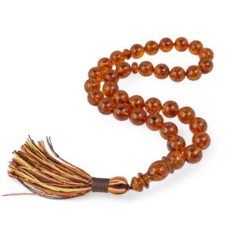 Islamic Rosary with Pressed Amber Handmade Gift-Islamic Prayer rosary-Amber rosaries