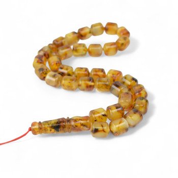 Ramadan gift Islamic Rosary with Baltic Pressed Amber-Islamic Prayer rosary-Amber rosaries