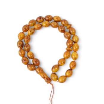 Pressed Amber Islamic Rosary Misbaha Gift for Meditation and Worship-Islamic Prayer rosary-Amber rosaries