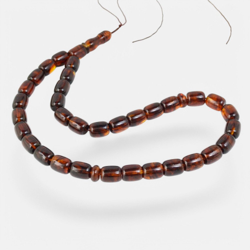 Pressed Amber Islamic Rosary Misbaha Gift for Faithful Reflection-Islamic Prayer rosary-Amber rosaries