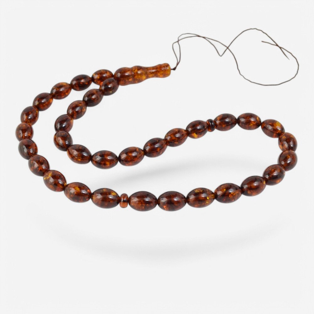 Pressed Amber Islamic Rosary Misbaha Gift for Spiritual Practice-Islamic Prayer rosary-Amber rosaries