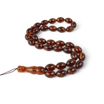 Pressed Amber Islamic Rosary Misbaha Gift for Spiritual Practice-Islamic Prayer rosary-Amber rosaries