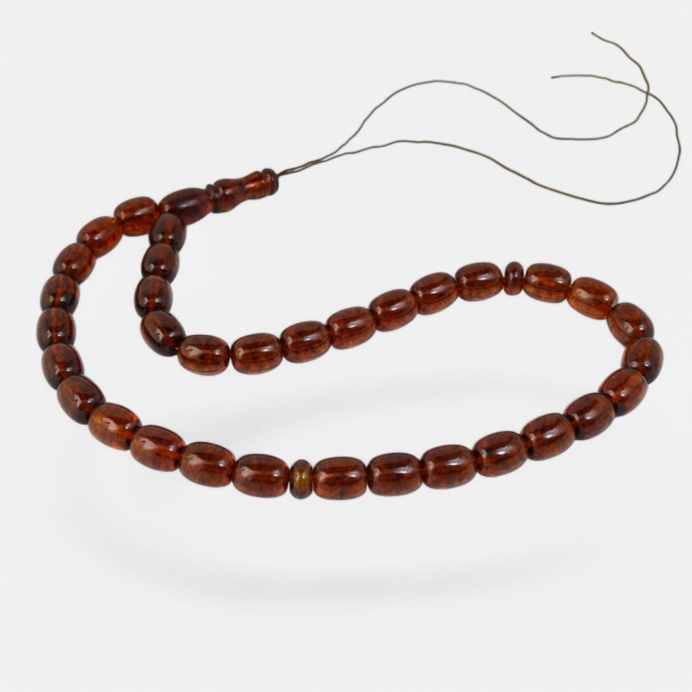 Pressed Amber Islamic Rosary Misbaha Gift for Religious Practice-Islamic Prayer rosary-Amber rosaries