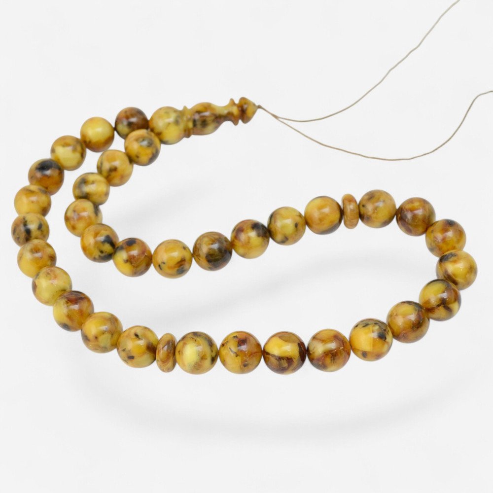 Pressed Amber Islamic Rosary Misbaha Gift for Faith Meditation-Islamic Prayer rosary-Amber rosaries