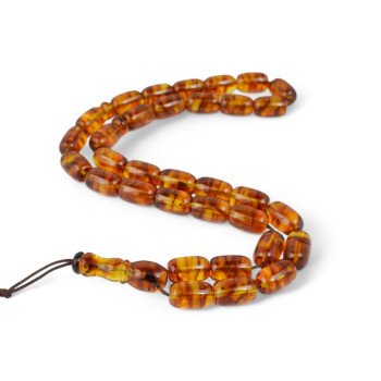 Pressed Amber Islamic Rosary Misbaha Gift for Muslim Worship-Islamic Prayer rosary-Amber rosaries