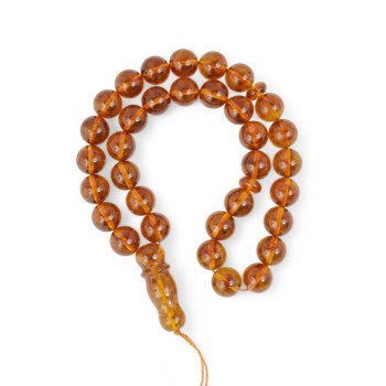 Pressed Amber Islamic Rosary Misbaha Gift for Daily Prayers-Islamic Prayer rosary-Amber rosaries