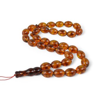 Pressed Amber Islamic Rosary Misbaha Gift for Eid Celebrations-Islamic Prayer rosary-Amber rosaries