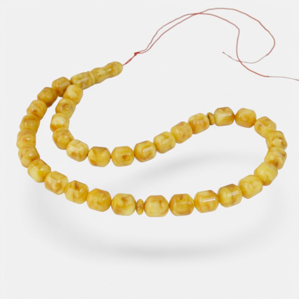 Pressed Amber Islamic Rosary Misbaha Gift for Muslim Faith-Islamic Prayer rosary-Amber rosaries