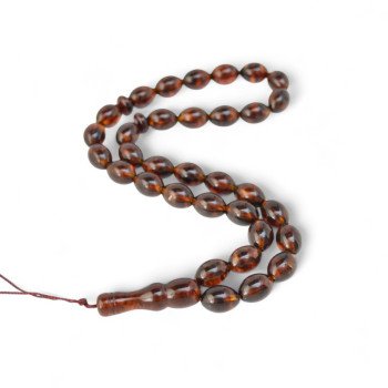 Pressed Amber Islamic Rosary Misbaha Gift for Prayer-Islamic Prayer rosary-Amber rosaries