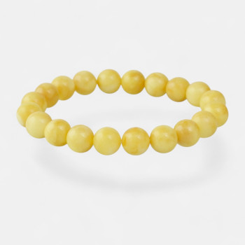 10mm round pressed amber bracelet for women-Amber bracelets-Home
