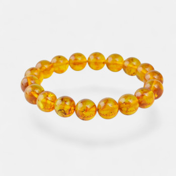 Pressed cognac amber bracelet for women-Amber bracelets-Home