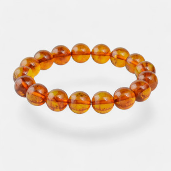 11mm round amber bracelet with modified amber-Amber bracelets-Home