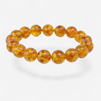 Round 11 mm pressed or modified amber bracelet-Amber bracelets-Home
