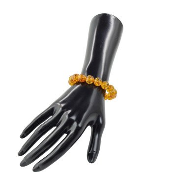 Round 11 mm pressed or modified amber bracelet-Amber bracelets-Home