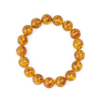 Round 11 mm pressed or modified amber bracelet-Amber bracelets-Home