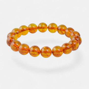 Pressed Baltic Amber Bracelet 11mm Beads-Amber bracelets-Home