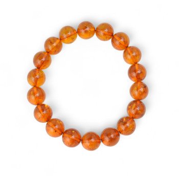 Pressed Baltic Amber Bracelet 11mm Beads-Amber bracelets-Home