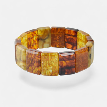Pressed Baltic Amber Bracelet – Multicolor Amber Beads-Amber bracelets-Home