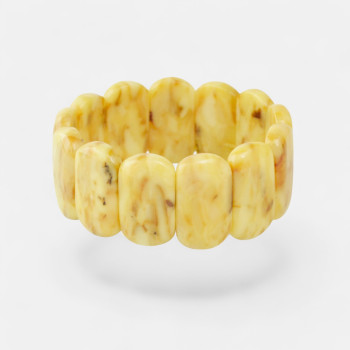 Dark milky pressed amber bracelet for women high quality-Amber bracelets-Home