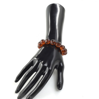 Faceted amber bracelet pressed beads-Amber bracelets-Home
