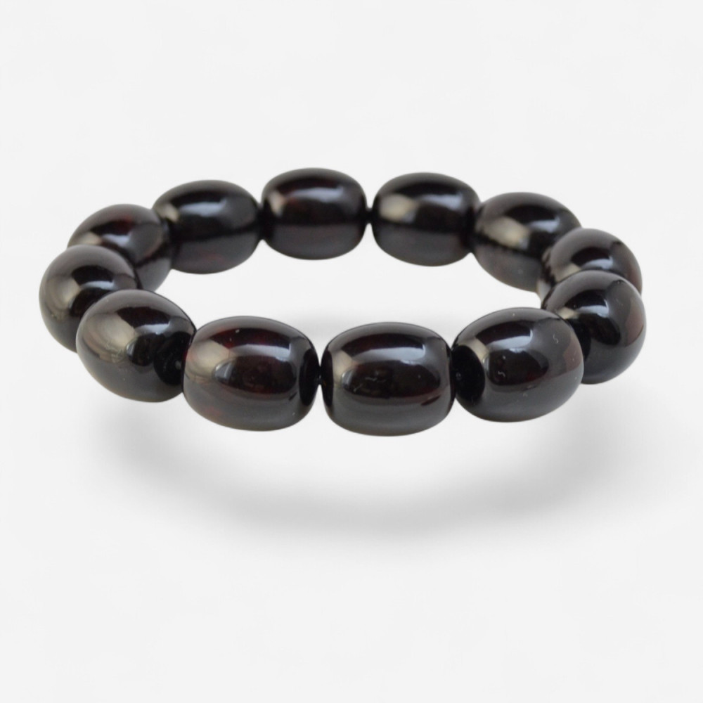 Modified Baltic Amber Bracelet – cherry tube beads-Amber bracelets-Home