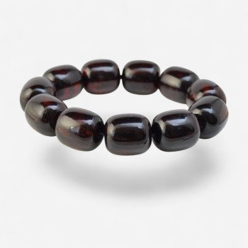 Pressed Modified Amber Bracelet – cherry tube beads-Amber bracelets-Home
