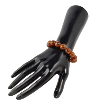 12 mm pressed amber bracelet | Gift idea for Mom-Amber bracelets-Home