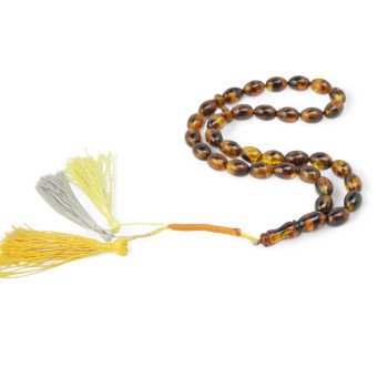 Pressed amber rosary Spiritual prayer beads Daily Dhikr-Islamic Prayer rosary-Amber rosaries