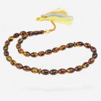 Pressed amber rosary Spiritual prayer beads Daily Dhikr-Islamic Prayer rosary-Amber rosaries