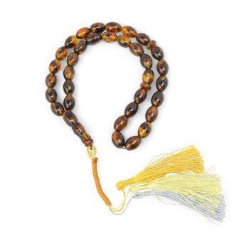 Pressed amber rosary Spiritual prayer beads Daily Dhikr-Islamic Prayer rosary-Amber rosaries