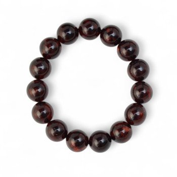 Pressed Baltic amber bracelet Anniversary gift 12mm-Amber bracelets-Home